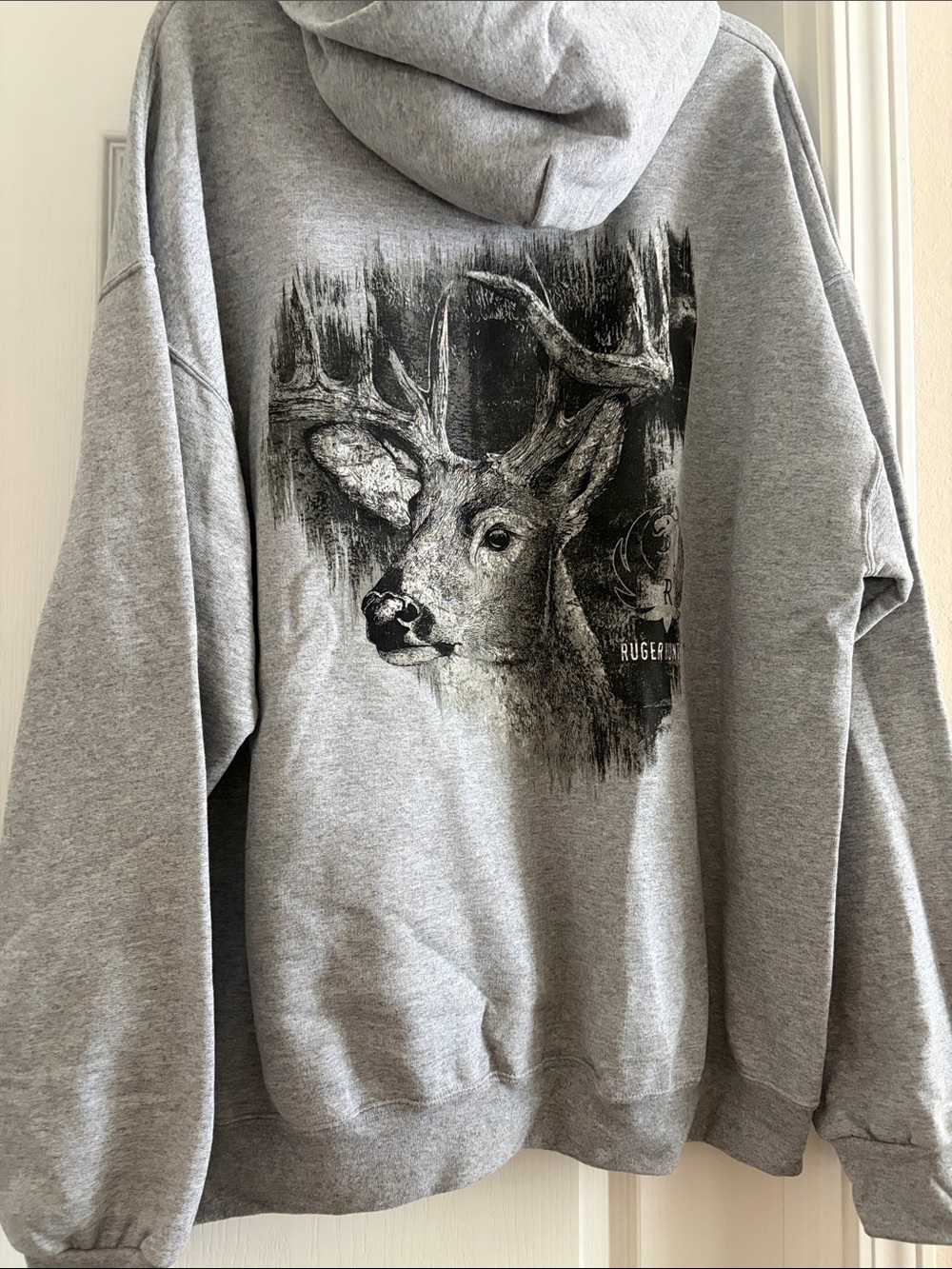 Jerzees Gray Hoodie with Black Ruger Logo - Picture 2 of 3